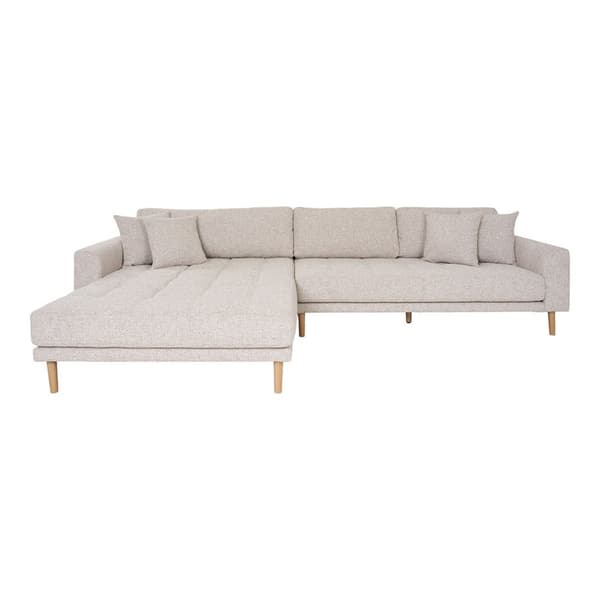 Lido soffa Vänstersvängd med fyra kuddar beige.