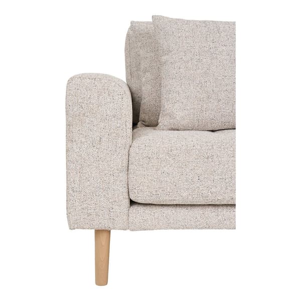 Lido sofa høyrevendt med fire puter beige.