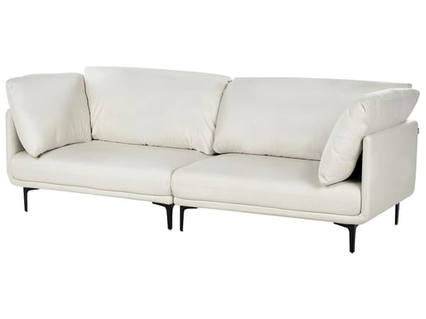 3-seters sofa Off-white Vegansk skinn Polyester Industriell og moderne stil Stue