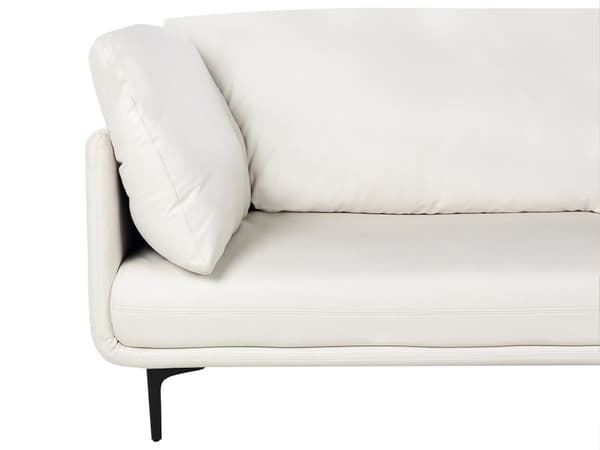 3-seters sofa Off-white Vegansk skinn Polyester Industriell og moderne stil Stue