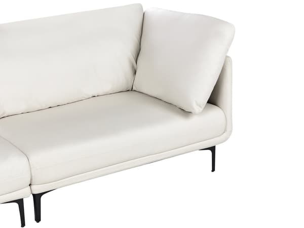 3-seters sofa Off-white Vegansk skinn Polyester Industriell og moderne stil Stue