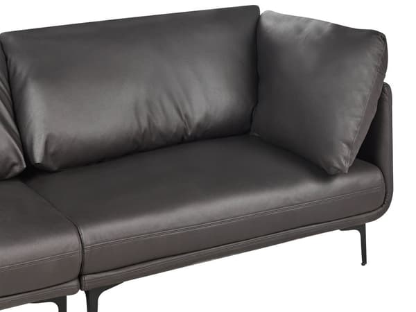 3-seters sofa Svart Vegansk skinn Polyester Industriell og moderne stil Stue