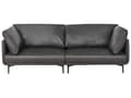Miniatyrbilde 1 av 11: 3-seters sofa Svart Vegansk skinn Polyester Industriell og moderne stil Stue