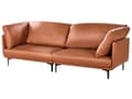 Miniatyrbilde 4 av 11: 3-seters sofa Gyllenbrun Vegansk skinn Polyester Industriell og moderne stil Stue