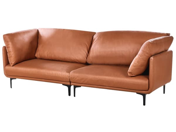 3-seters sofa Gyllenbrun Vegansk skinn Polyester Industriell og moderne stil Stue