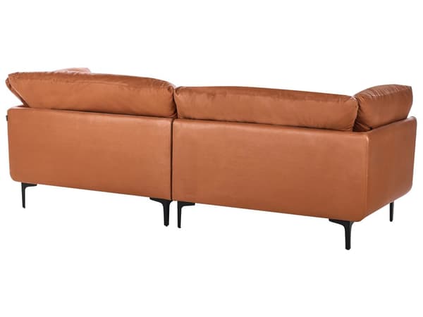 3-seters sofa Gyllenbrun Vegansk skinn Polyester Industriell og moderne stil Stue