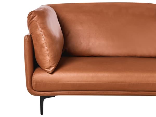3-seters sofa Gyllenbrun Vegansk skinn Polyester Industriell og moderne stil Stue