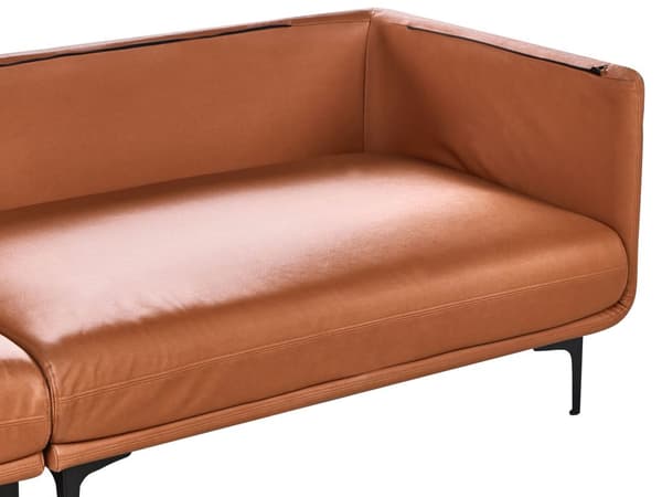 3-seters sofa Gyllenbrun Vegansk skinn Polyester Industriell og moderne stil Stue