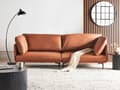Miniatyrbilde 2 av 11: 3-seters sofa Gyllenbrun Vegansk skinn Polyester Industriell og moderne stil Stue