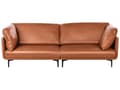 Miniatyrbilde 1 av 11: 3-seters sofa Gyllenbrun Vegansk skinn Polyester Industriell og moderne stil Stue