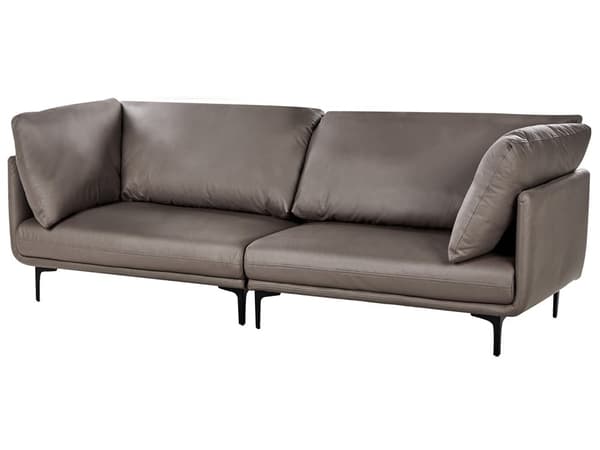3-seters sofa Brun Vegansk skinn Polyester Industriell og moderne stil Stue
