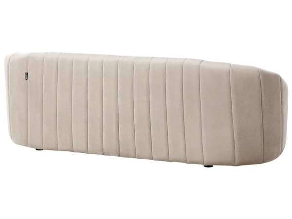 3-seters Sofa Beige Fløyel Moderne Retro Design Tuftede Seter Lav Rygg