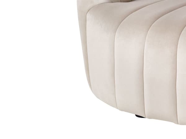 3-seters Sofa Beige Fløyel Moderne Retro Design Tuftede Seter Lav Rygg