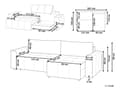 Miniatyrbillede 3 af 11: Sovesofa med Chaiselong Grøn 3 Personers Sofa L Formet Dyb Sofaseng Siddemøbel Blød Stofsofa Design Hjørnesovesofa med Opbevaring