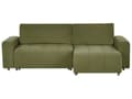 Miniatyrbillede 1 af 11: Sovesofa med Chaiselong Grøn 3 Personers Sofa L Formet Dyb Sofaseng Siddemøbel Blød Stofsofa Design Hjørnesovesofa med Opbevaring
