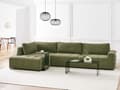 Miniatyrbillede 2 af 11: Sovesofa med Chaiselong Grøn 4 Personers Sofa L Formet Dyb Sofaseng Siddemøbel Blød Stofsofa Design Hjørnesovesofa med Opbevaring