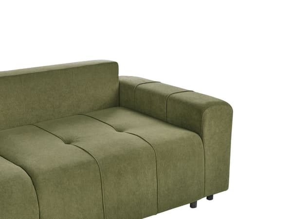 Sovesofa Grøn Polyester 3 Personers Moderne Blød Sofa Sofaseng Tre Personers Designsofa Praktisk Splitback Stofsofa med Opbevaring