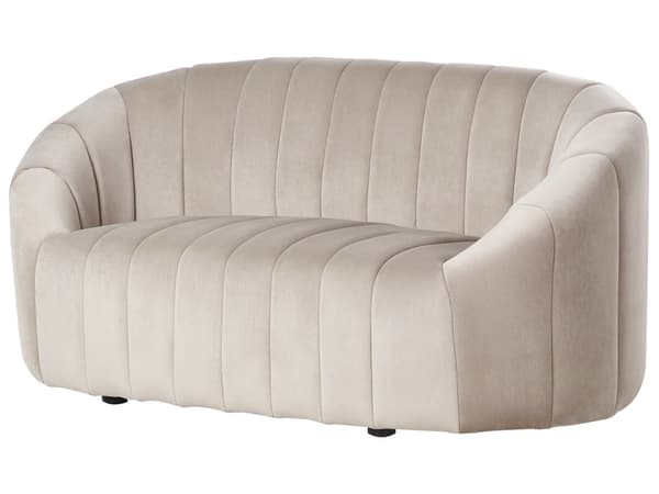 Flydersofa Beige Velour 2 Personers Moderne Blød Sofa Designsofa til Værelse Stofsofa