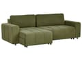Miniatyrbillede 4 af 11: Sovesofa med Chaiselong Grøn 3 Personers Sofa L Formet Dyb Sofaseng Siddemøbel Blød Stofsofa Design Hjørnesovesofa med Opbevaring