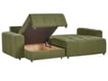 Miniatyrbillede 5 af 11: Sovesofa med Chaiselong Grøn 3 Personers Sofa L Formet Dyb Sofaseng Siddemøbel Blød Stofsofa Design Hjørnesovesofa med Opbevaring