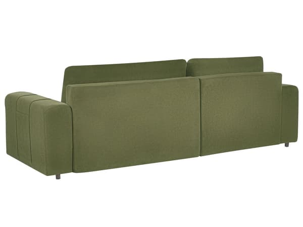 Sovesofa med Chaiselong Grøn 3 Personers Sofa L Formet Dyb Sofaseng Siddemøbel Blød Stofsofa Design Hjørnesovesofa med Opbevaring
