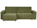 Miniatyrbillede 1 af 11: Sovesofa med Chaiselong Grøn 3 Personers Sofa L Formet Dyb Sofaseng Siddemøbel Blød Stofsofa Design Hjørnesovesofa med Opbevaring