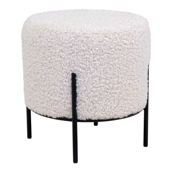 Rootz Alford Pouf - Ottomaani - Jalatuki - viihtyisä istuin - 35,5 cm x 37cm - keinotekoinen lammasnahka - moderni tyyli