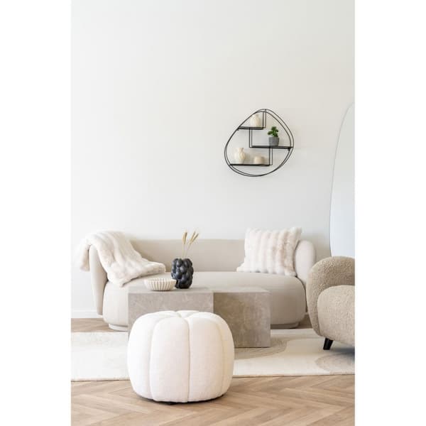 Rootz off -white pouf - ottoman - fotvall - komfort och stil - 48 cm x 38 cm x 48 cm