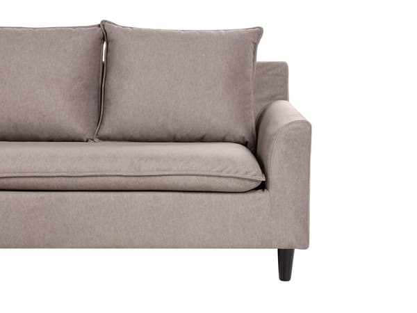 Hjørnesofa med Chaiselong Taupe Polyester 3 Personers Sofa L Formet Sofa Dyb Blød Stofsofa Design Højrevendt