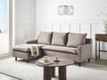 Miniatyrbillede 2 af 11: Hjørnesofa med Chaiselong Taupe Polyester 3 Personers Sofa L Formet Sofa Dyb Blød Stofsofa Design Højrevendt