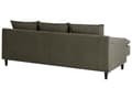 Miniatyrbillede 5 af 11: Hjørnesofa med Chaiselong Grøn Polyester 3 Personers Sofa L Formet Sofa Dyb Blød Stofsofa Design Venstrevendt