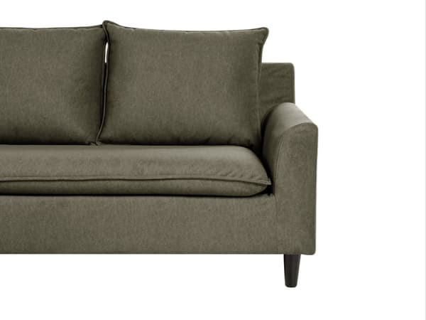 Hjørnesofa med Chaiselong Grøn Polyester 3 Personers Sofa L Formet Sofa Dyb Blød Stofsofa Design Venstrevendt