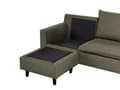 Miniatyrbillede 8 af 11: Hjørnesofa med Chaiselong Grøn Polyester 3 Personers Sofa L Formet Sofa Dyb Blød Stofsofa Design Venstrevendt
