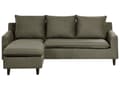 Miniatyrbillede 1 af 11: Hjørnesofa med Chaiselong Grøn Polyester 3 Personers Sofa L Formet Sofa Dyb Blød Stofsofa Design Venstrevendt