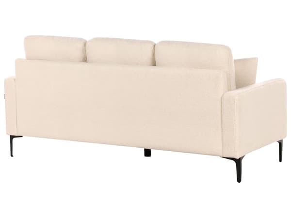 Sofa Beige Bouclé 3-seter Svarte metallben Puter Moderne design Stue