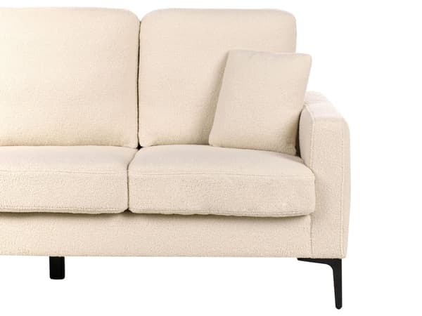 Sofa Beige Bouclé 3-seter Svarte metallben Puter Moderne design Stue