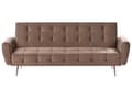Miniatyrbilde 1 av 11: Sovesofa Brun Fløyel 3-seters Sovesofa med Sidelomme Metallben Polstret Rygg Tuftet Moderne