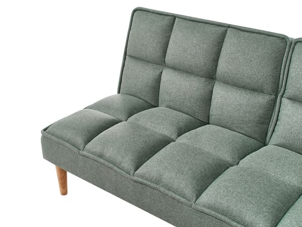 Sovesofa Lysegrønn 3-seters Sovesofa med Quiltet Rygg