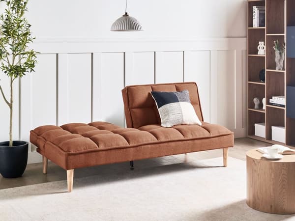 Sovesofa Gyllenbrun 3-seters Sovesofa med Quiltet Rygg