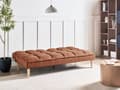 Miniatyrbilde 5 av 11: Sovesofa Gyllenbrun 3-seters Sovesofa med Quiltet Rygg