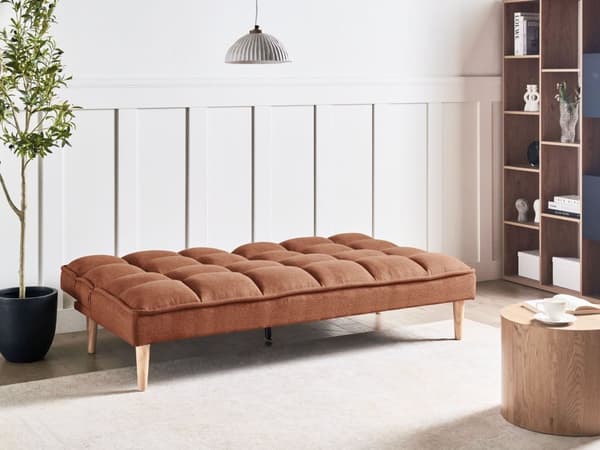 Sovesofa Gyllenbrun 3-seters Sovesofa med Quiltet Rygg