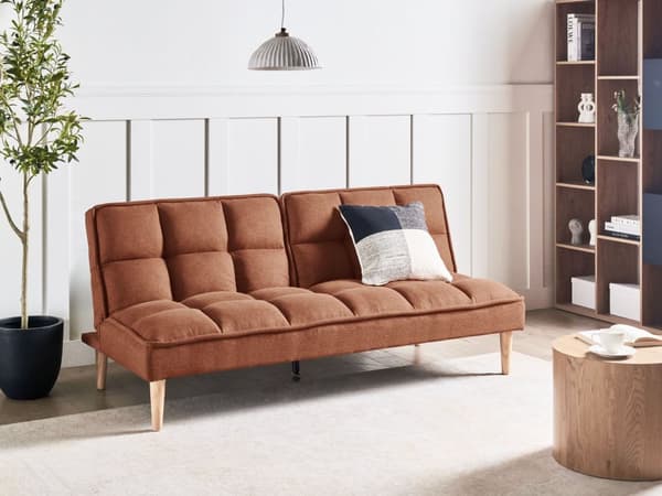 Sovesofa Gyllenbrun 3-seters Sovesofa med Quiltet Rygg