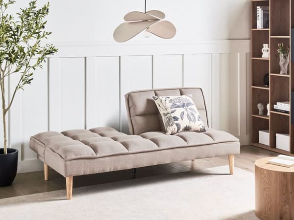 Sovesofa Lysebrun 3-seters Sovesofa med Quiltet Rygg