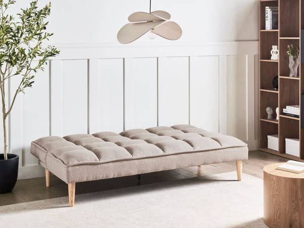 Sovesofa Lysebrun 3-seters Sovesofa med Quiltet Rygg