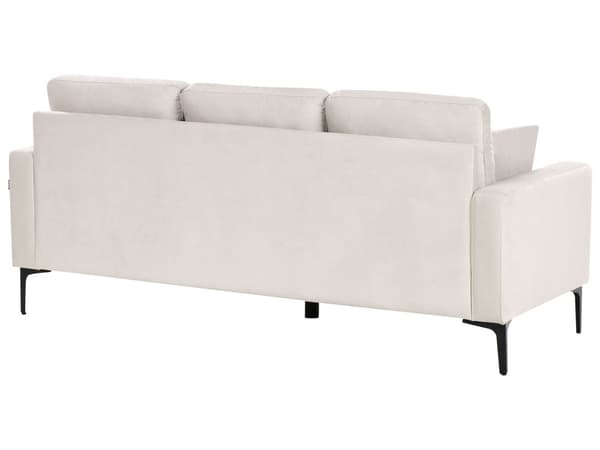 Sofa Lys beige Stoff 3-seter Svarte metallben Puter Moderne design Stue
