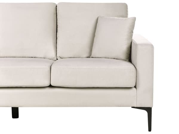 Sofa Lys beige Stoff 3-seter Svarte metallben Puter Moderne design Stue