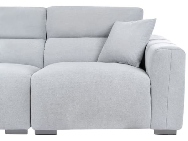 Moderne Lys Blå 3-seters Stoffsofa med Puter Vannbestandig Polstring Plushy Look