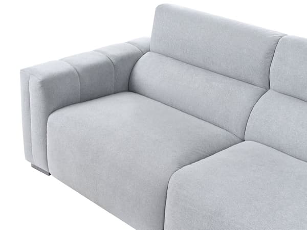 Moderne Lys Blå 3-seters Stoffsofa med Puter Vannbestandig Polstring Plushy Look