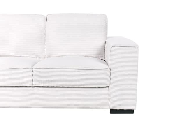 Sofa Kordfløyel Hvit 2 Seter Komfortabel Stue Moderne Design Retro Stil