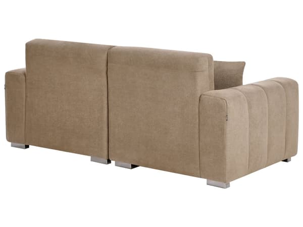 Moderne Lys Brun 3-seters Stoffsofa med Puter Vannbestandig Polstring Plushy Look